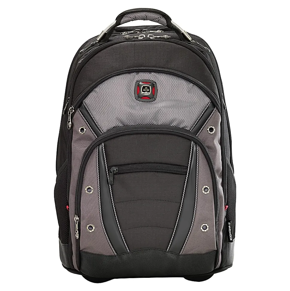 Wenger® Synergy Wheeled Laptop Backpack, Black/Gray