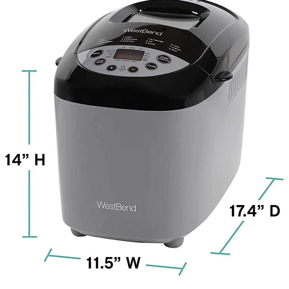 West Bend Hi-Rise Digital Bread Maker, Gray