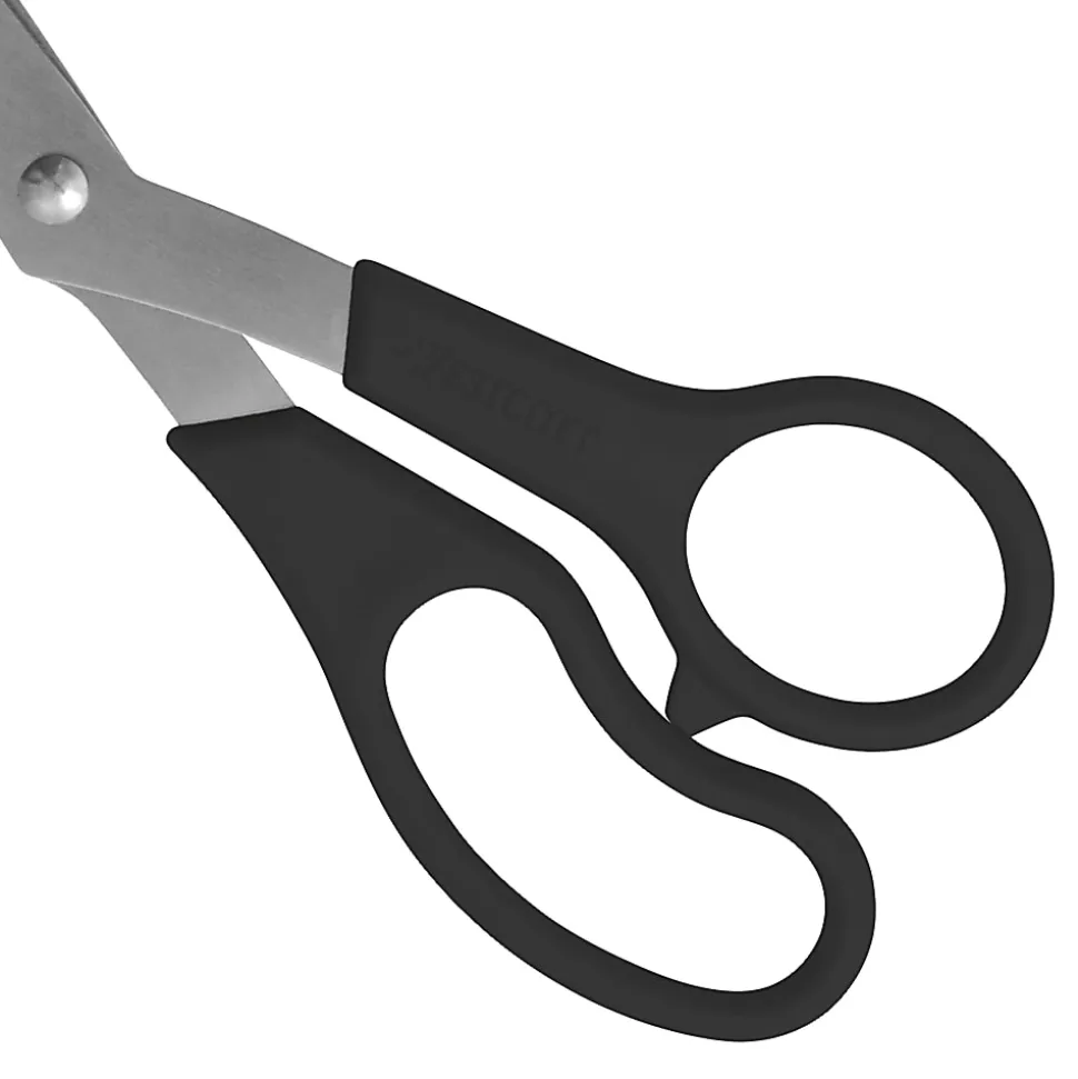 Westcott® All-Purpose Value Stainless Steel Scissors, 8", Bent, Black