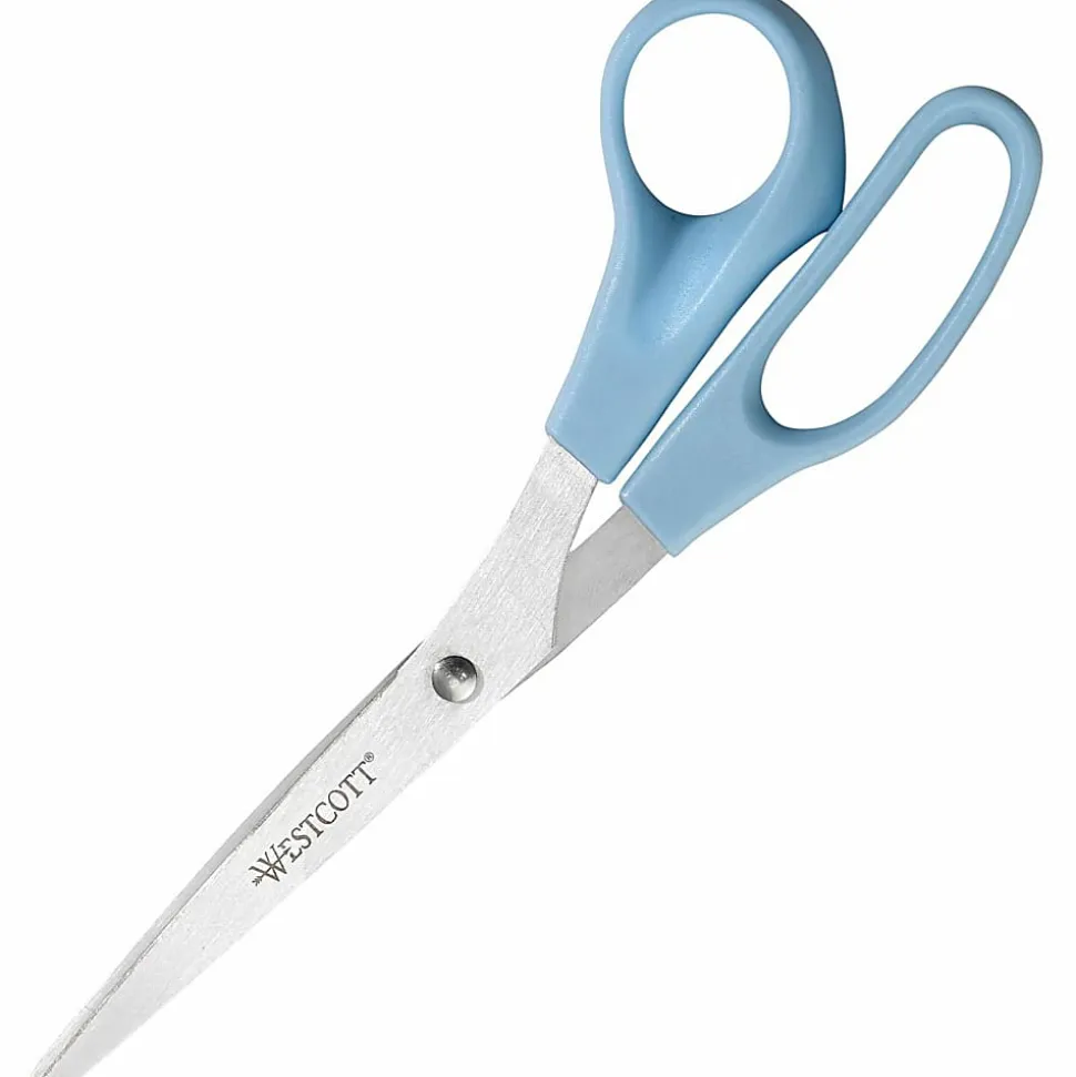 Westcott® All-Purpose Value Stainless Steel Scissors, 8", Pointed, Assorted Colors, Pack Of 3