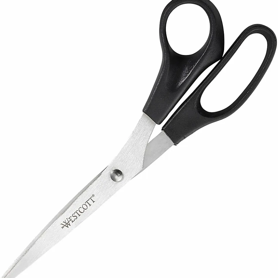 Westcott® All-Purpose Value Stainless Steel Scissors, 8", Pointed, Assorted Colors, Pack Of 3