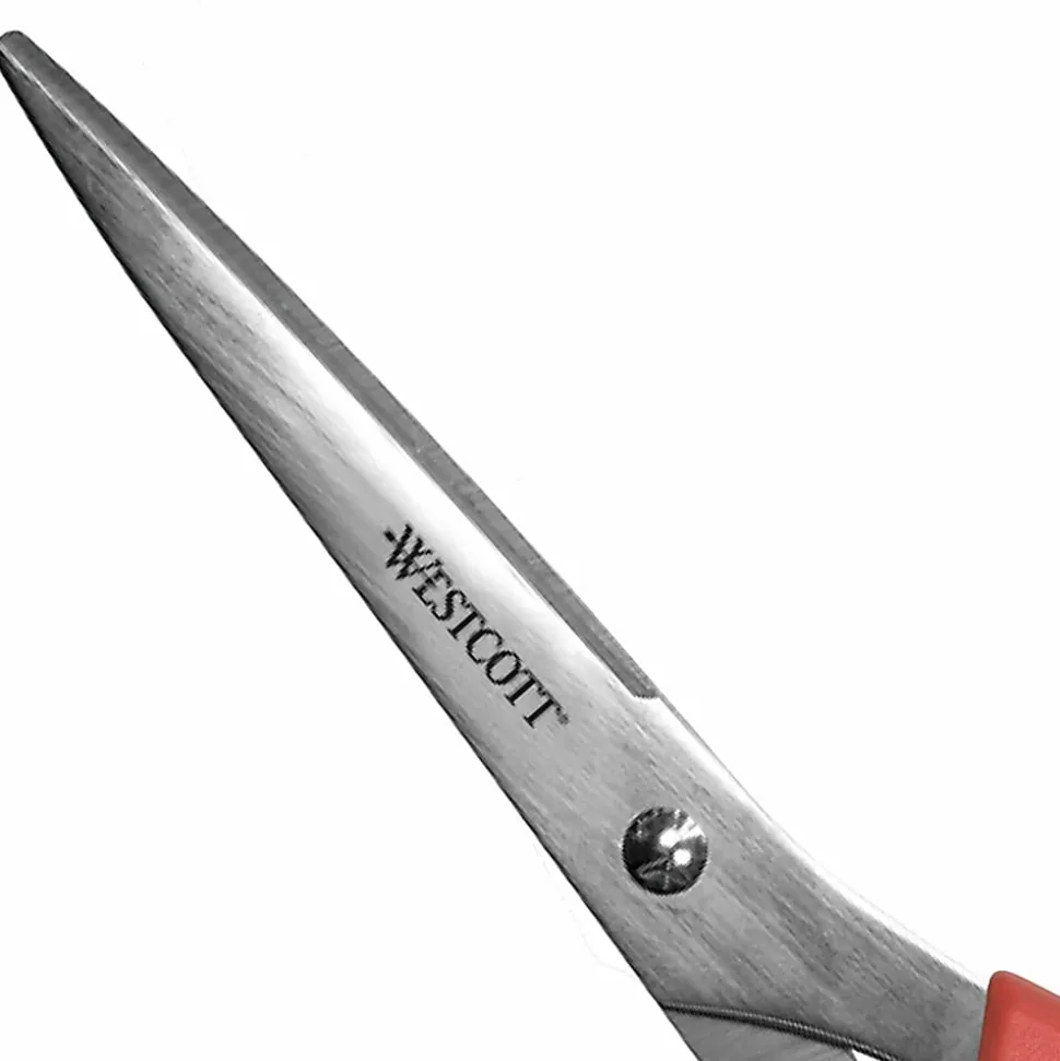 Westcott® All-Purpose Value Stainless Steel Scissors, 8", Pointed, Red