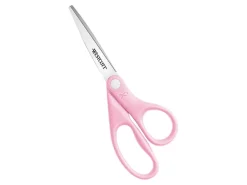 Westcott® All-Purpose Value Stainless Steel Scissors, 8", Straight, Pink Ribbon