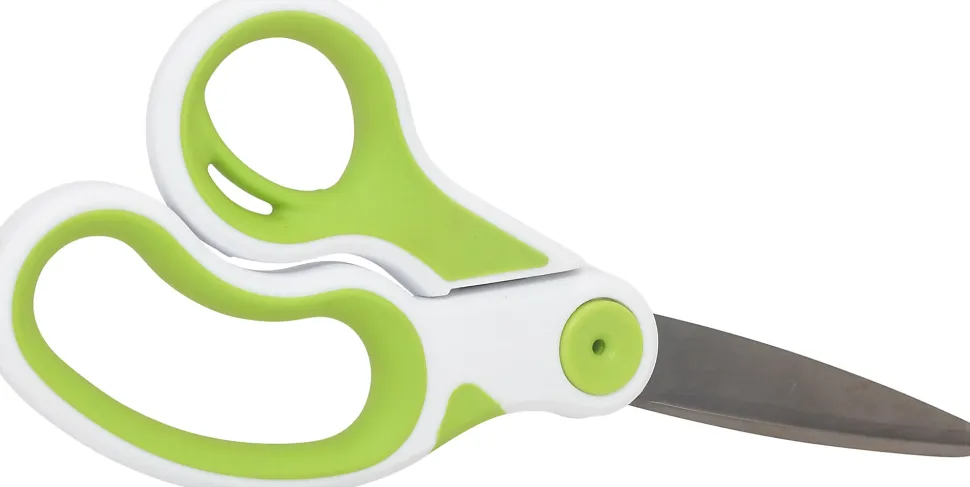 Westcott Carbo Titanium Glide Scissors, 8", Pointed, Green/White