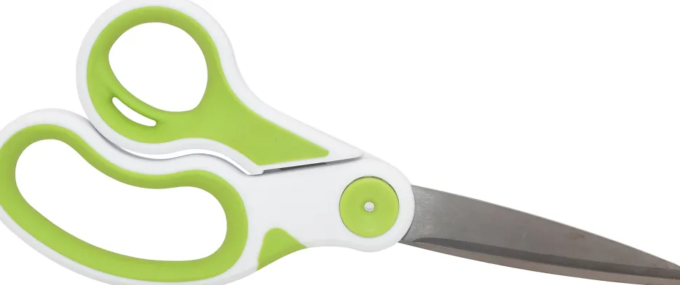 Westcott Carbo Titanium Glide Scissors, 8", Pointed, Green/White