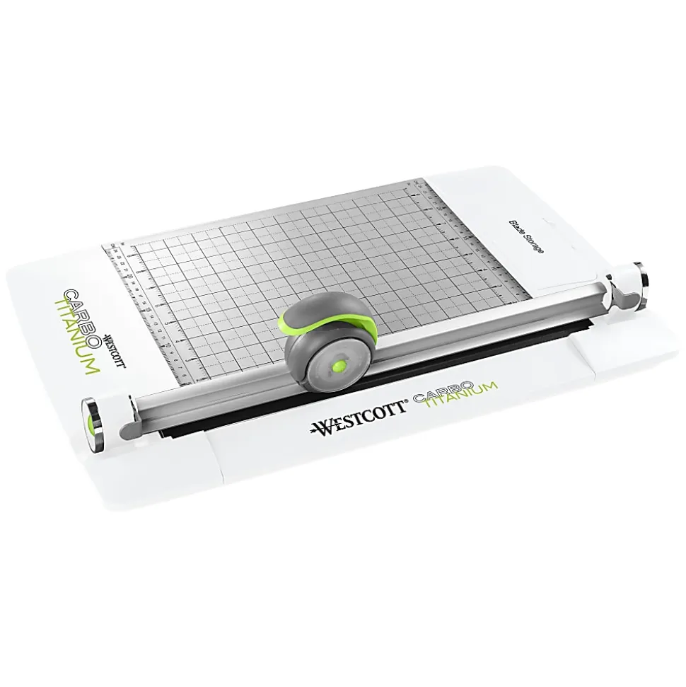 Westcott® CarboTitanium Rotary Trimmer, 12", White/Green