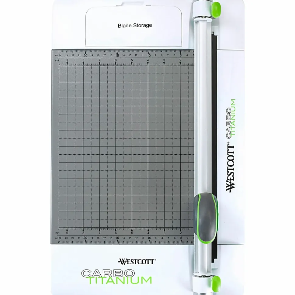 Westcott® CarboTitanium Rotary Trimmer, 12", White/Green
