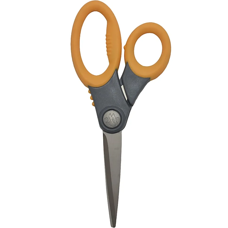 Westcott Hard Handle Scissors With Antimicrobial Protection, 8", Pointed, Yellow/Gray
