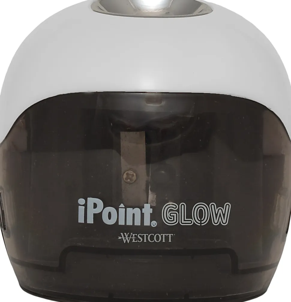 Westcott iPoint Glow Color-Changing Pencil Sharpener, 6-3/8"H x 3-3/8"W x 5-15/16"D