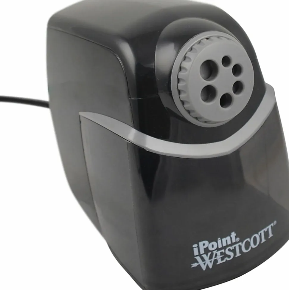 Westcott iPoint Heavy-Duty Helical School Sharpener, 7-13/16" x 5-13/16", Gray/Black