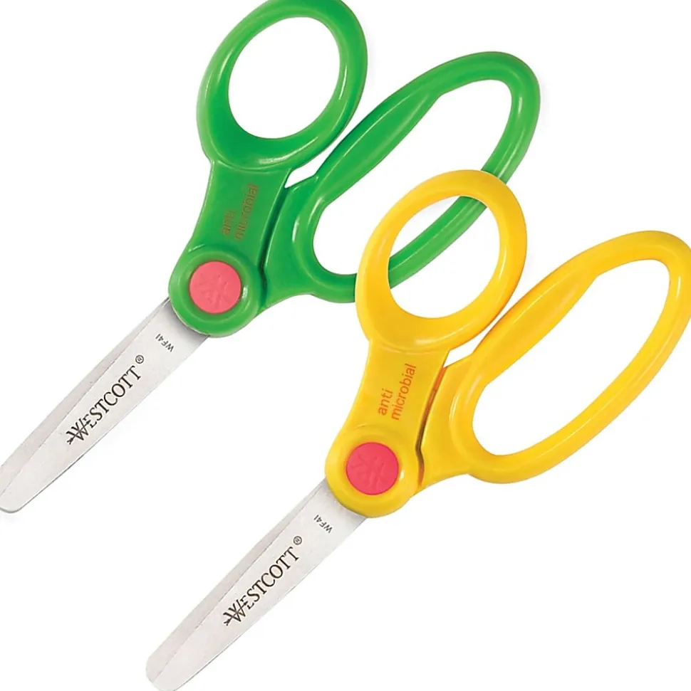 Westcott® Kids School Pack Scissors, 5", Blunt, Assorted Colors, Pack Of 12