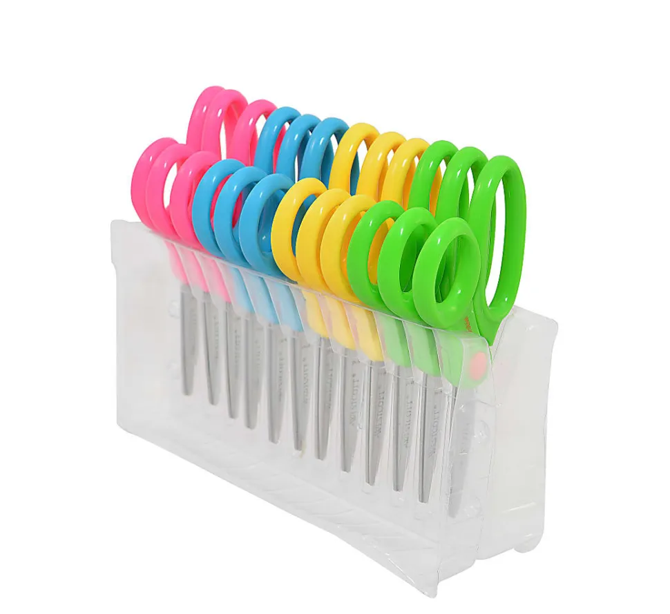 Westcott® Kids School Pack Scissors, 5", Blunt, Assorted Colors, Pack Of 12