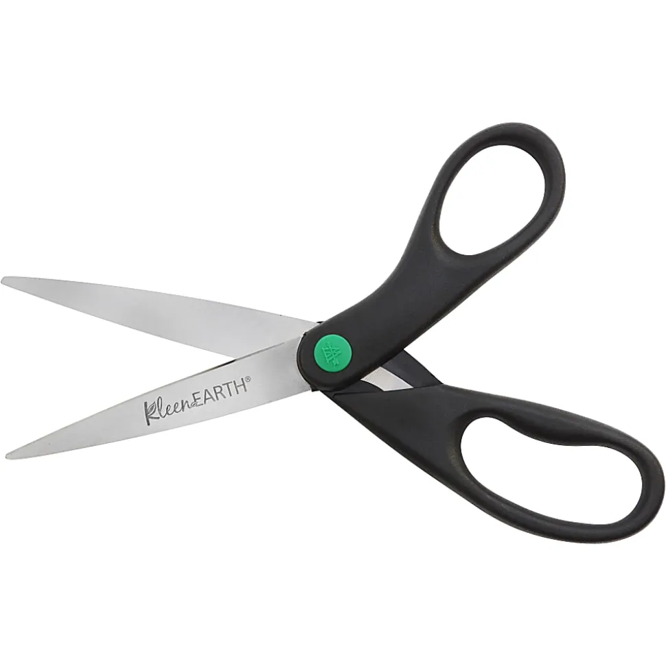 Westcott® KleenEarth All-Purpose Scissors, 8", Straight, Black, Pack Of 2