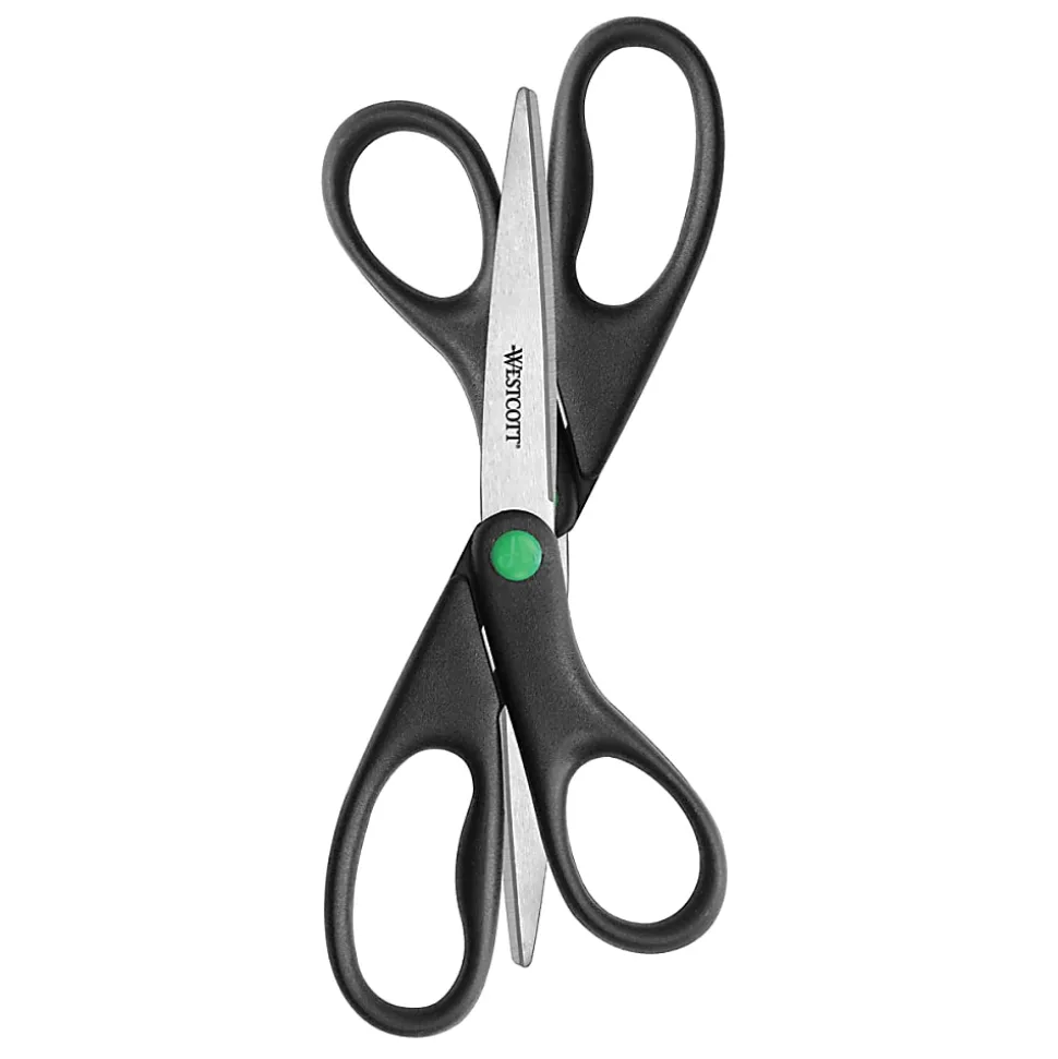 Westcott® KleenEarth All-Purpose Scissors, 8", Straight, Black, Pack Of 2