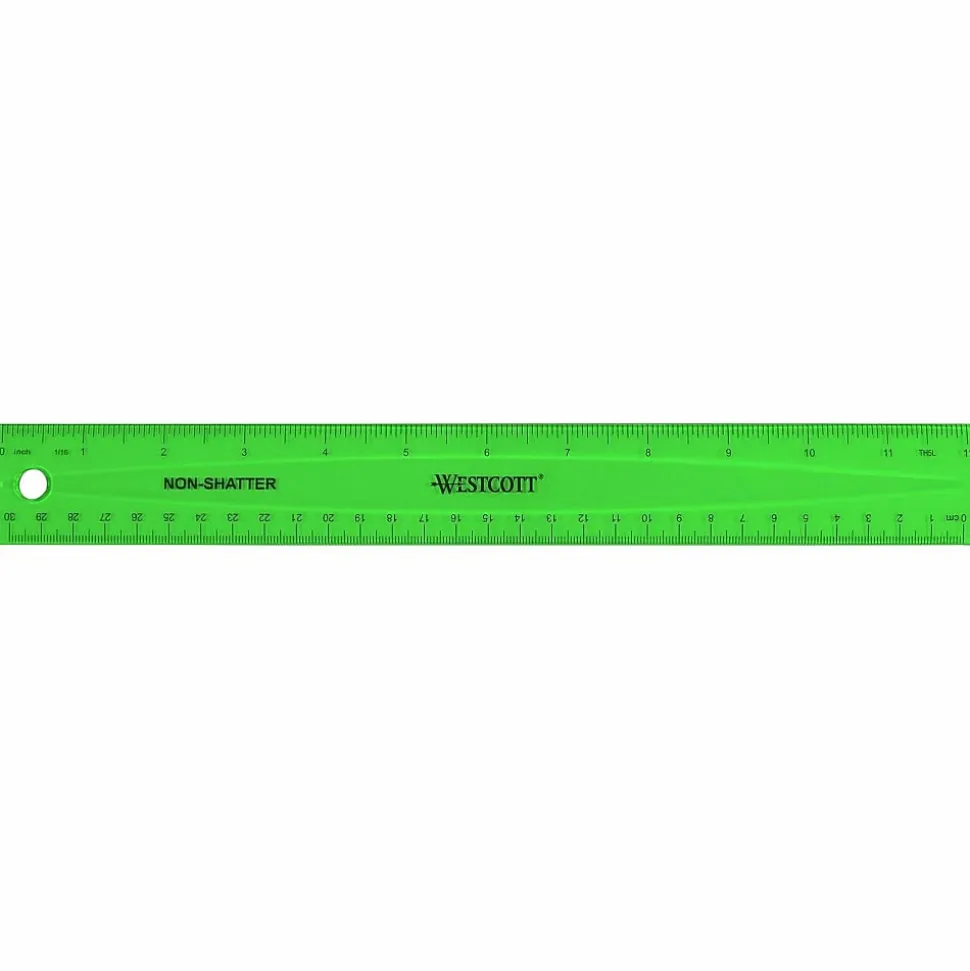 Westcott® Shatterproof Ruler, 12", Assorted Colors