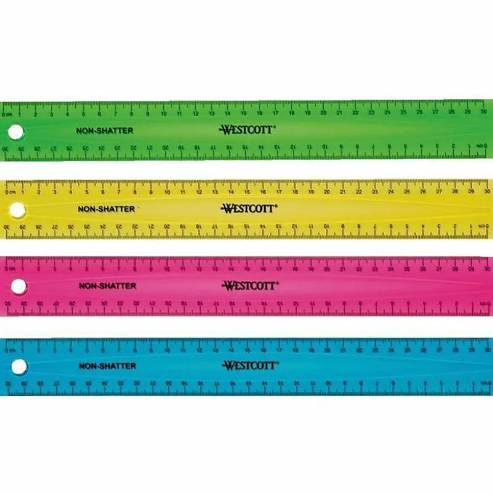 Westcott® Shatterproof Ruler, 12", Assorted Colors