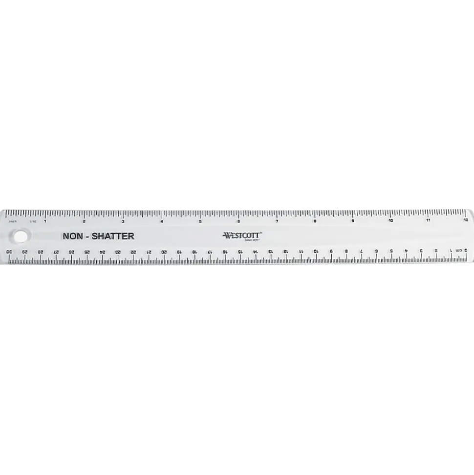Westcott® Shatterproof Ruler, 12", Clear