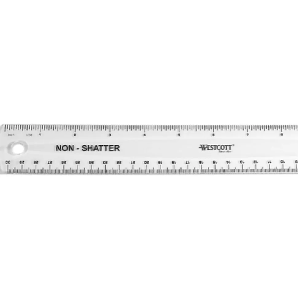 Westcott® Shatterproof Ruler, 12", Clear