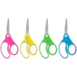 Westcott Soft-Handle Kids' Scissors, 5", Pointed, Assorted Colors, Pack Of 12