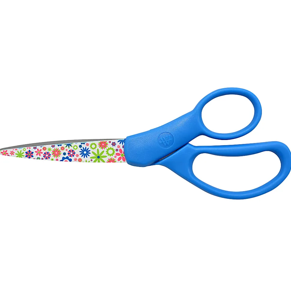 Westcott® Student Fun And Fashionable Scissors, 7", Pointed, Floral