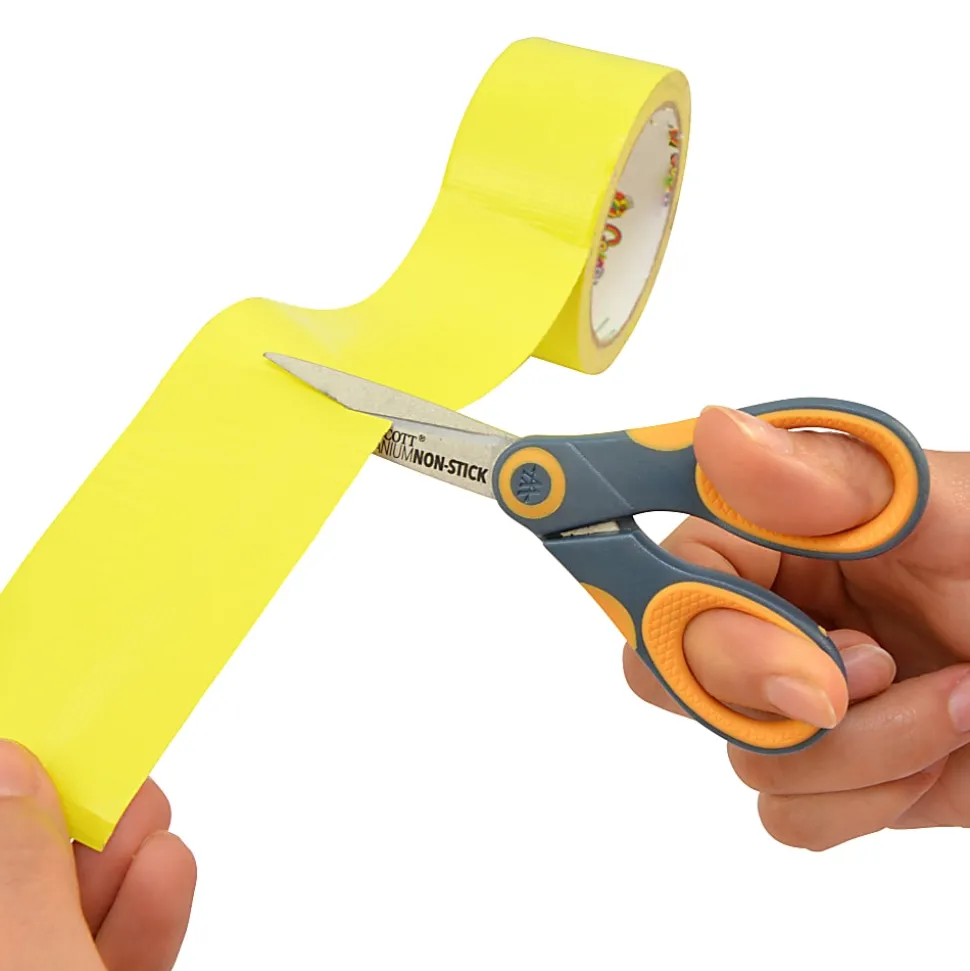 Westcott® Titanium-Bonded Non-Stick Scissors, 5", Pointed, Gray/Yellow