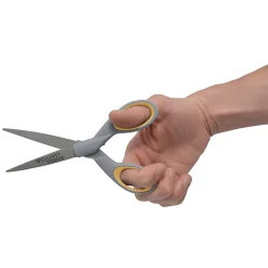 Westcott® Titanium Bonded Scissors, Pointed, Gray/Yellow, Pack Of 2