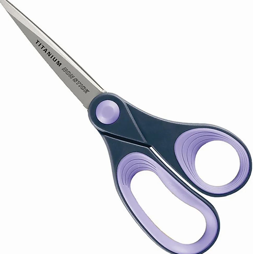 Westcott® Titanium-Bonded Scissors, 8", Pointed, Gray/Purple