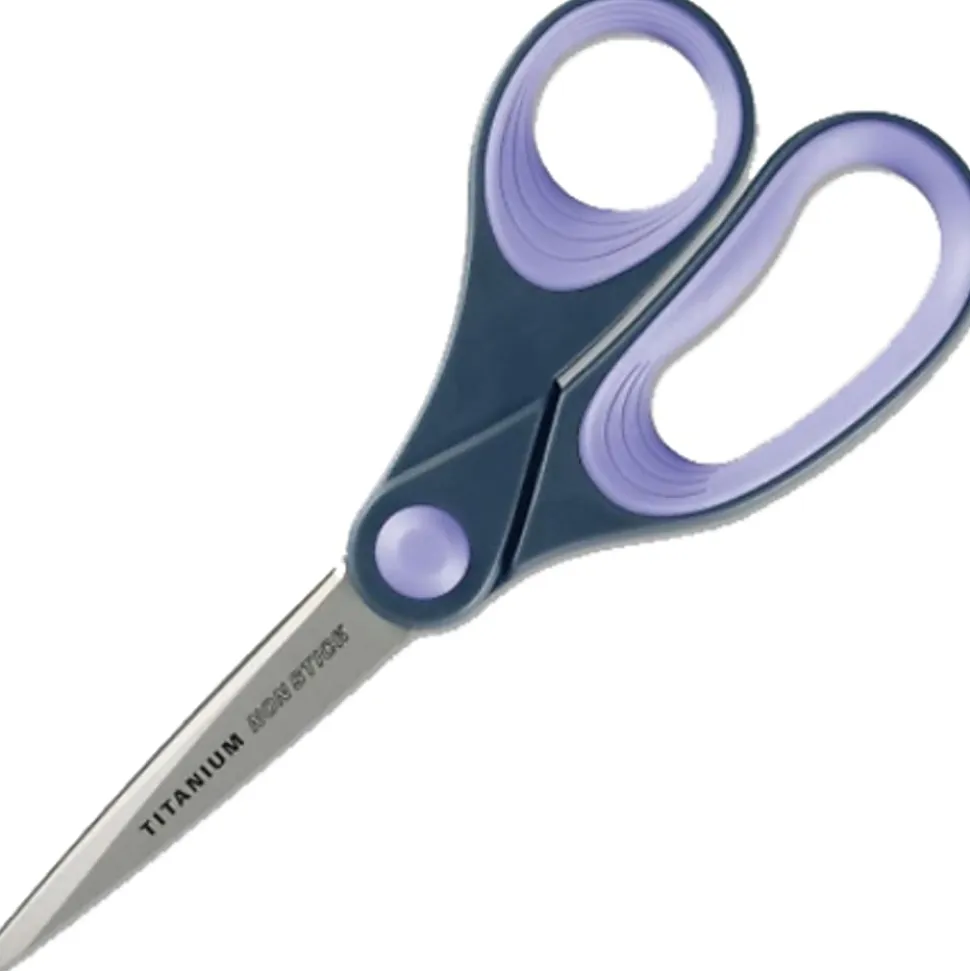 Westcott® Titanium-Bonded Scissors, 8", Pointed, Gray/Purple