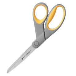 Westcott® Titanium Bonded Scissors, 8", Bent, Gray/Yellow