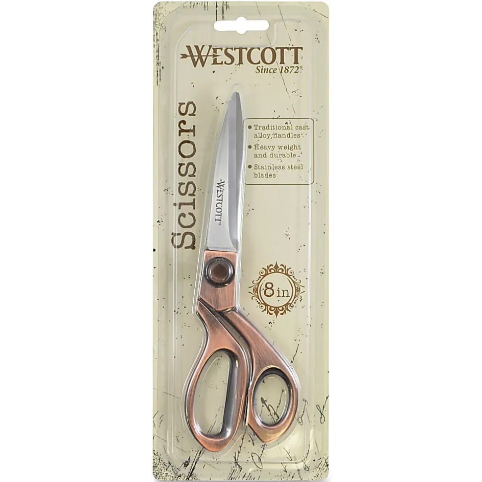 Westcott® Vintage Scissors, 8", Pointed, Copper