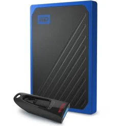 Western Digital My Passport™ Go External SSD, 1TB, With SanDisk® USB Flash Drive, 64GB