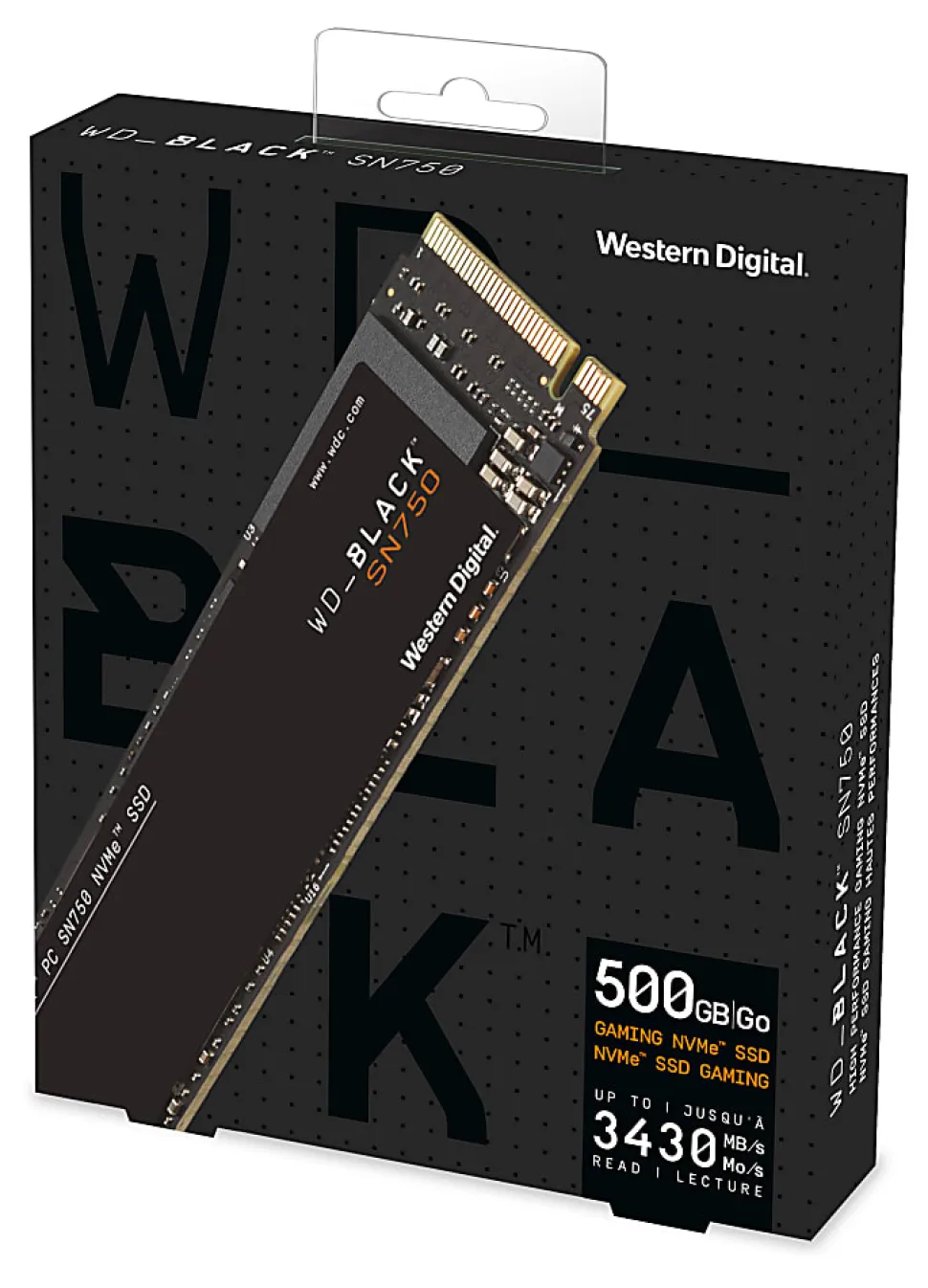 Western Digital WD_BLACK SN750 NVMe SSD, 500GB, Black