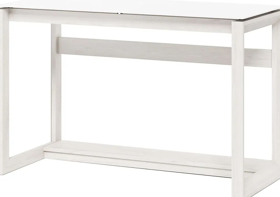 Whalen® Cecile 48”W Writing Desk, Snowdrift White/White Oak