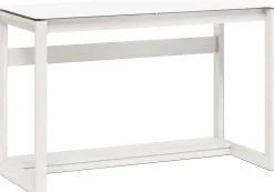 Whalen® Cecile 48”W Writing Desk, Snowdrift White/White Oak