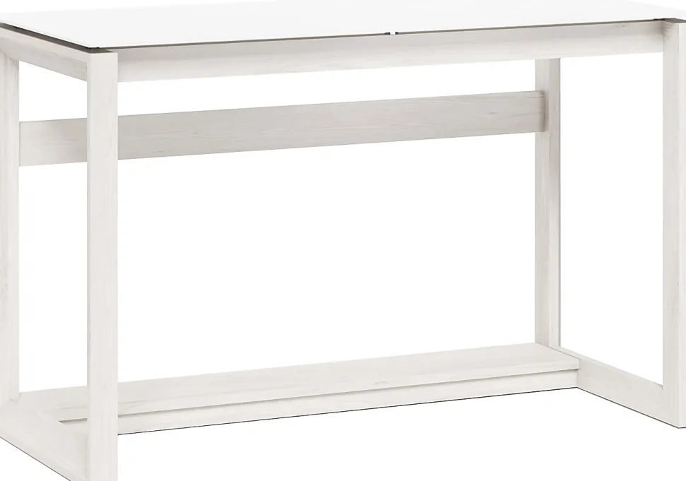 Whalen® Cecile 48”W Writing Desk, Snowdrift White/White Oak