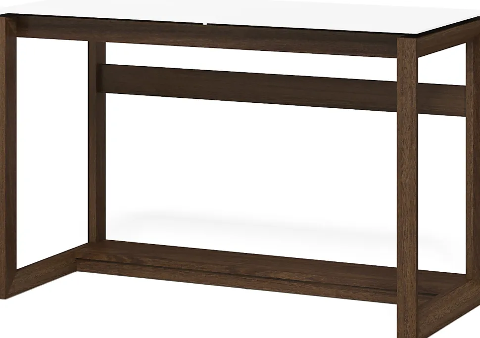 Whalen® Cecile 48”W Writing Desk, Snowdrift White/Walnut