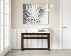 Whalen® Cecile 48”W Writing Desk, Snowdrift White/Walnut