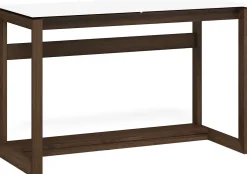 Whalen® Cecile 48”W Writing Desk, Snowdrift White/Walnut