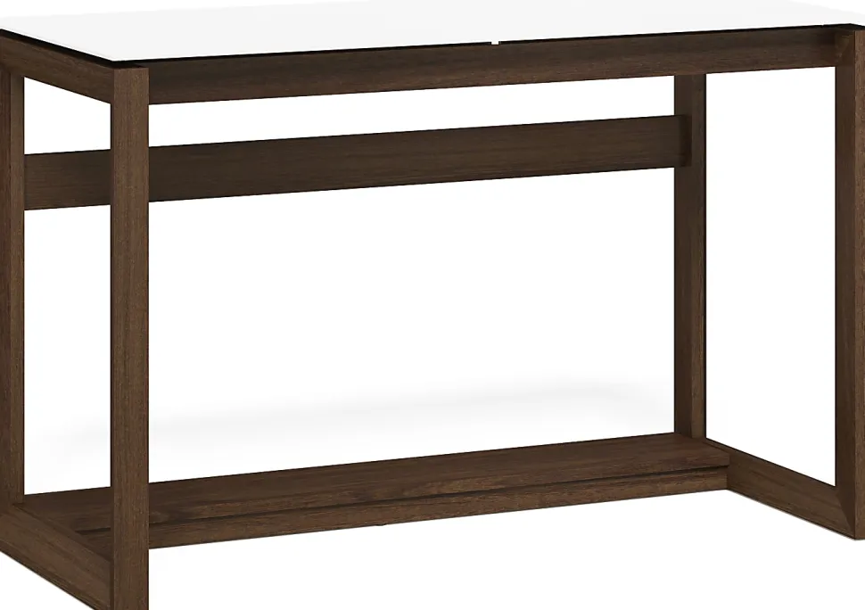 Whalen® Cecile 48”W Writing Desk, Snowdrift White/Walnut