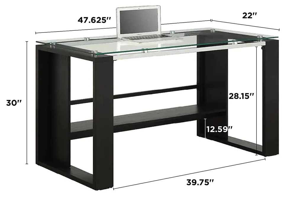 Whalen® Jasper Collection 48”W Writing Desk, Espresso