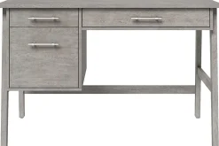 Whalen® Marilla 48"W Wood Pedestal Computer Desk, Driftwood Gray