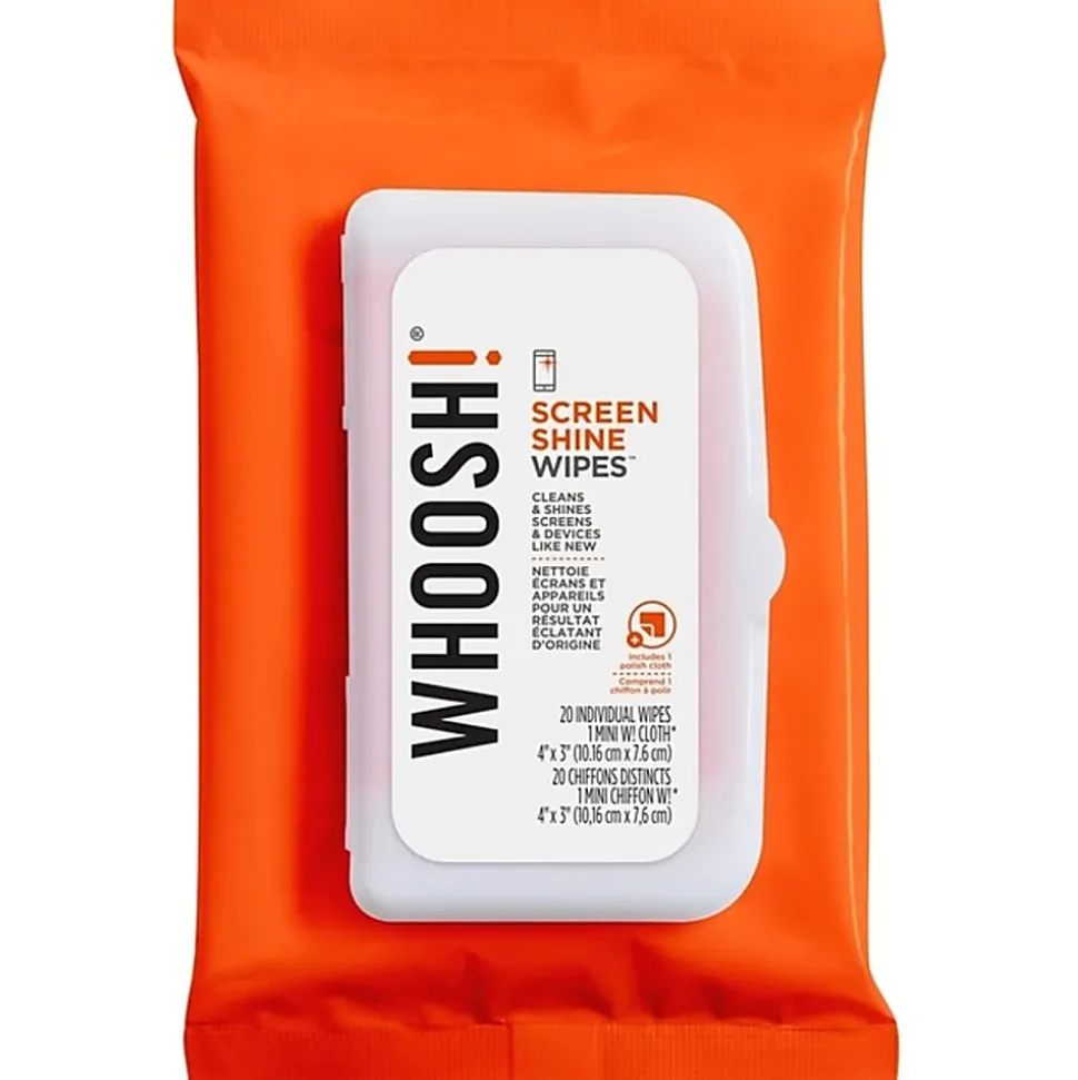 WHOOSH! Screen Shine Wipes, Pack Of 20 Wipes