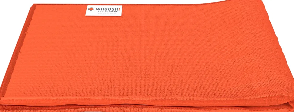 WHOOSH! Ultra Premium Microfiber Cloths, 14” x 14”, Orange, Pack Of 3 Cloths