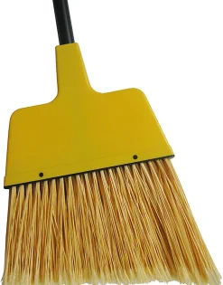 Wilen Complete Angle Broom, Large, 48" Handle, Black/Yellow