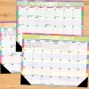 2026-2027 Willow Creek Press Academic Monthly Desk Pad Calendar, 17" x 22", Watercolor Stripe, July To June, Total Qty 1