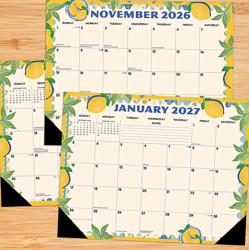 Willow Creek Press Academic Monthly Desk Pad Calendar, 17" x 12", Mediterranean Moments, July 2026 - June 2027, Total Qty 1