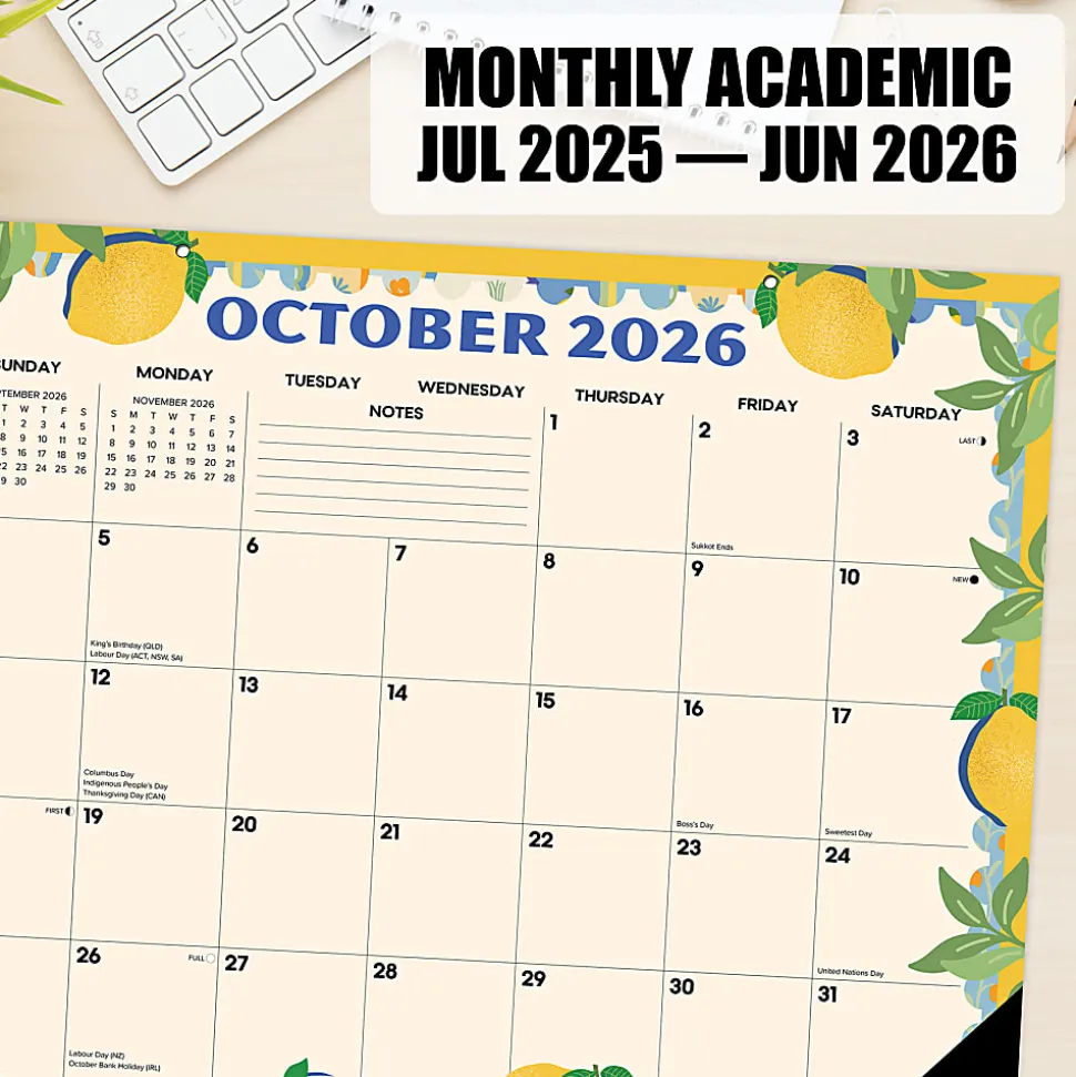 Willow Creek Press Academic Monthly Desk Pad Calendar, 17" x 12", Mediterranean Moments, July 2026 - June 2027, Total Qty 1