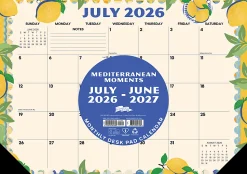 Willow Creek Press Academic Monthly Desk Pad Calendar, 17" x 12", Mediterranean Moments, July 2026-June 2027, Total Qty 1