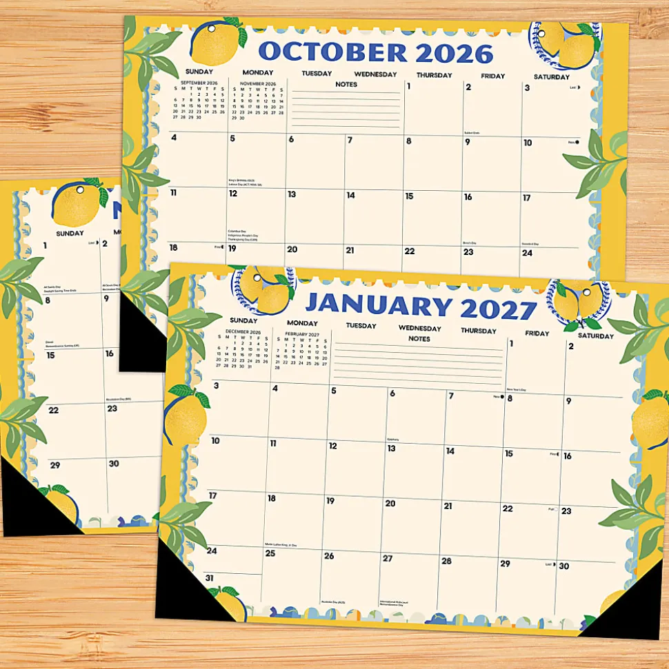 Willow Creek Press Academic Monthly Desk Pad Calendar, 17" x 12", Mediterranean Moments, July 2026-June 2027, Total Qty 1