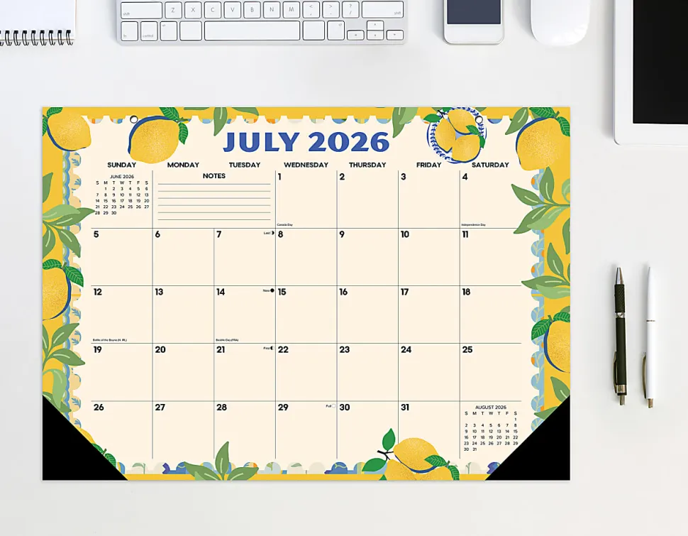 Willow Creek Press Academic Monthly Desk Pad Calendar, 17" x 12", Mediterranean Moments, July 2026-June 2027, Total Qty 1